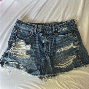 American Eagle Outfitters Ripped Blue Jean Shorts